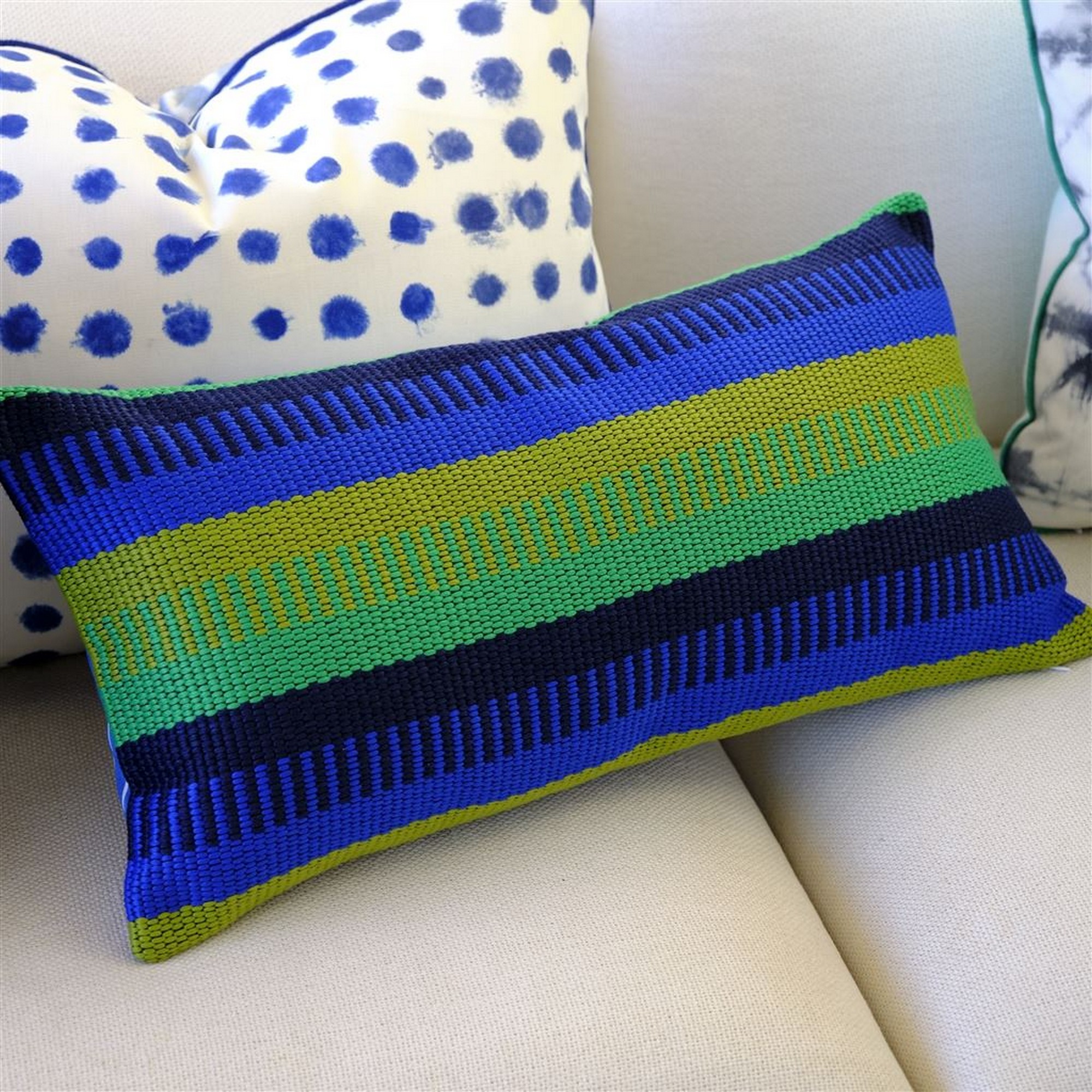 Samarinda Outdoor Cushion By Designers Guild In Cobalt Blue